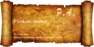 Pinkas Andor névjegykártya